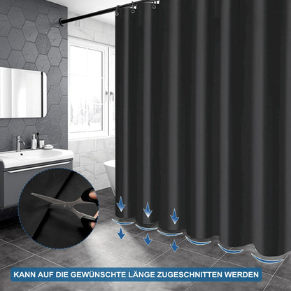Duschvorhang Schwarz 180x200cm Wasserdicht Anti-schimmel Eva Badevorhang