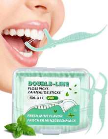 Zahnseide Sticks Minze Dental Floss Mint Twin Line Floss 200
