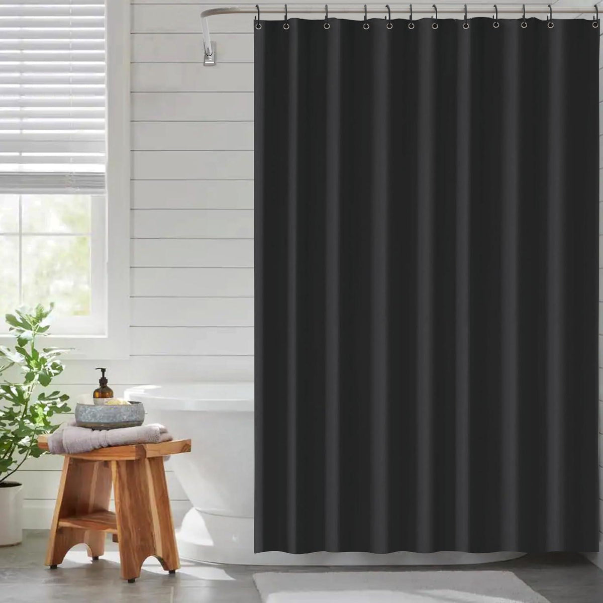 Duschvorhang Schwarz 180x180 cm Anti-schimmel Wasserdicht Badezimmer