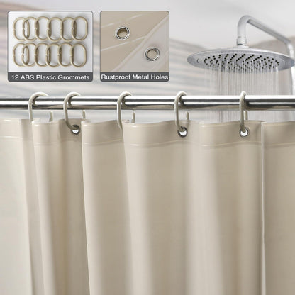 Duschvorhang Beige 180x200 cm Anti-schimmel Wasserdicht mit