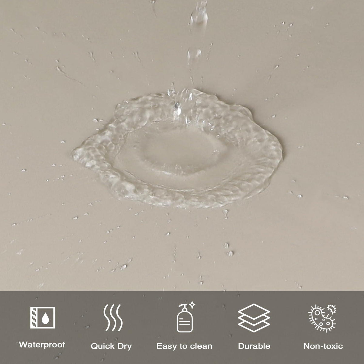 Duschvorhang Beige 180x200 cm Anti-schimmel Wasserdicht Badezimmer