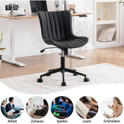 Ergonomischer Bürostuhl in Lederoptik und Wippfunktion, bis 136 kg belastbar