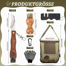 Pilzmesser Set mit Bürste, Lineal & Handschuhen