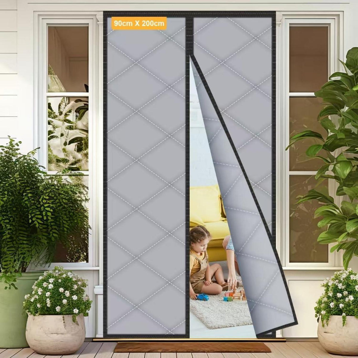 Thermo Türvorhang 90x200 cm – Wärmeschutz & Kälteschutz