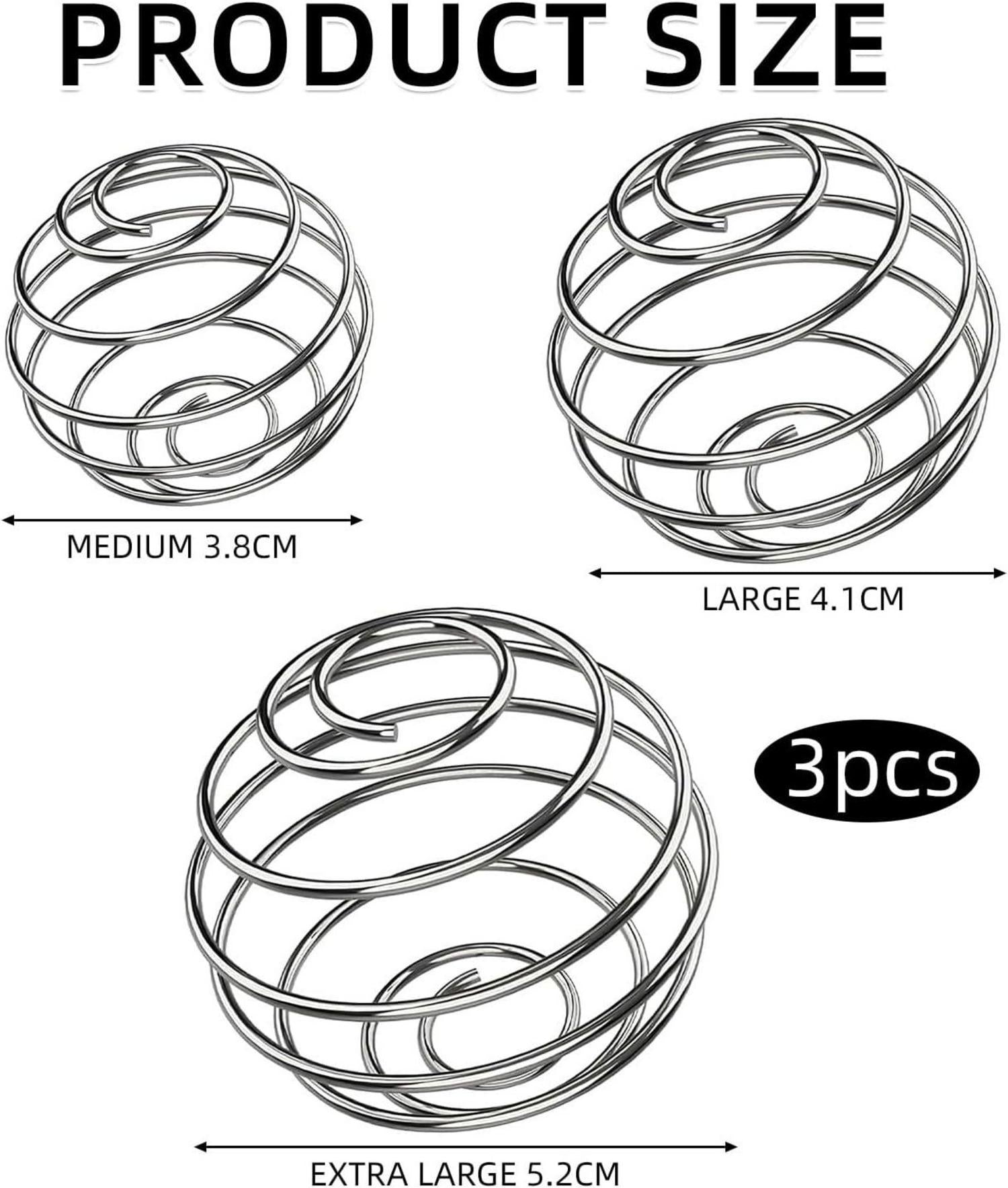 3er Set Edelstahl Shaker Kugel Protein Mixer Ball für
