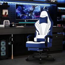 Ergonomischer Gaming Stuhl mit Massage & Fußstütze, Schwarz