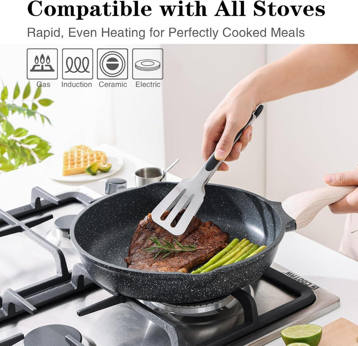 28cm Kordisen Granit Bratpfanne Antihaft Stein Pfanne Chef's Pan Induktion