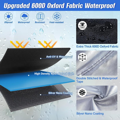 Motorradabdeckung wasserdicht 600D mit Reflektoren & Tasche