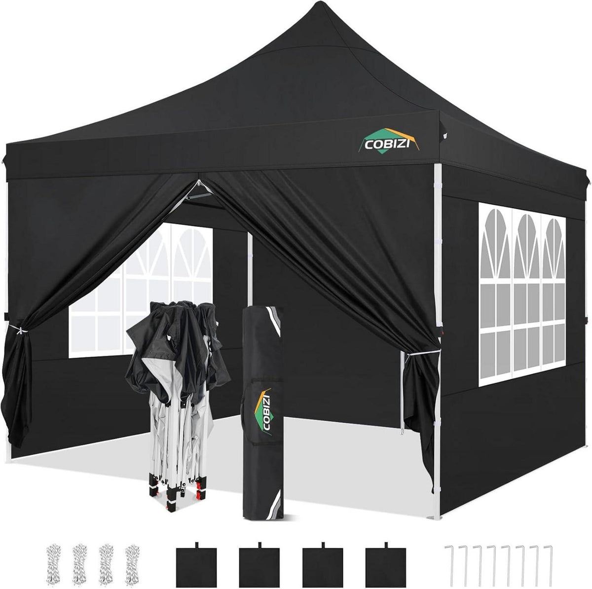 Faltpavillon 3x3 Wasserdicht Winterfest Stabil mit Seitenwänden