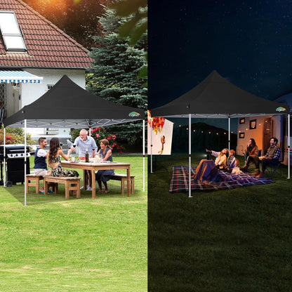 Faltbarer Pavillon 3x3m mit Seitenwänden, Sandsäcken, UV-Schutz 50+, schwarz