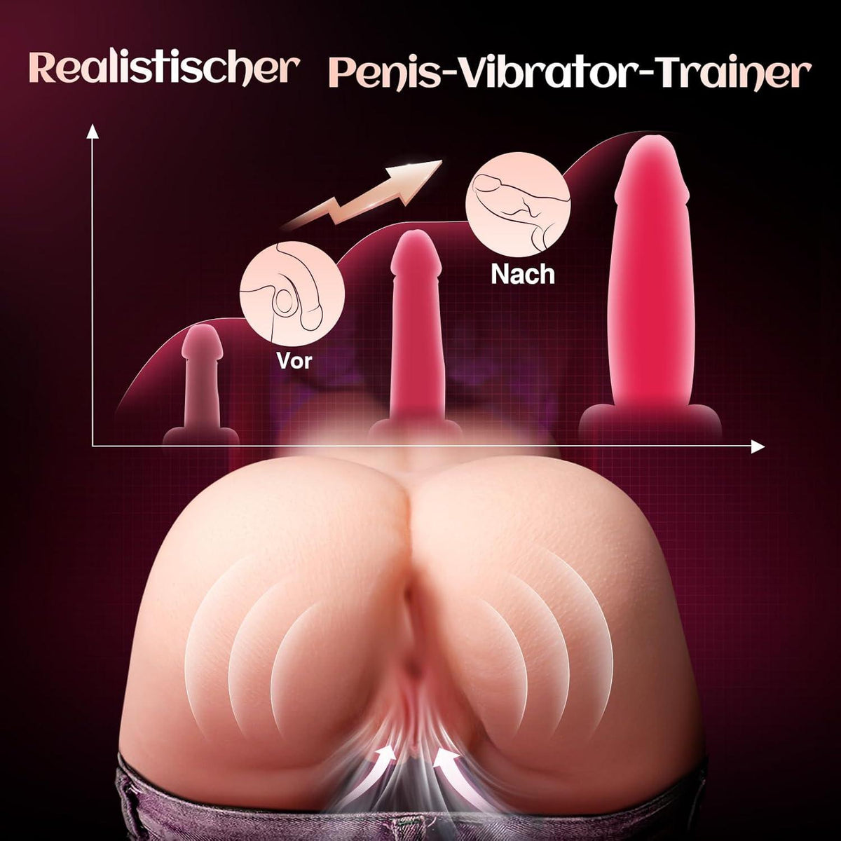 Masturbator mit 12 Vibrationen für Männer - Realistisches