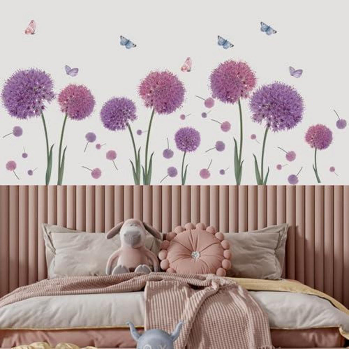 Lila Pusteblume Wandtattoo Löwenzahn Schlafzimmer Deko