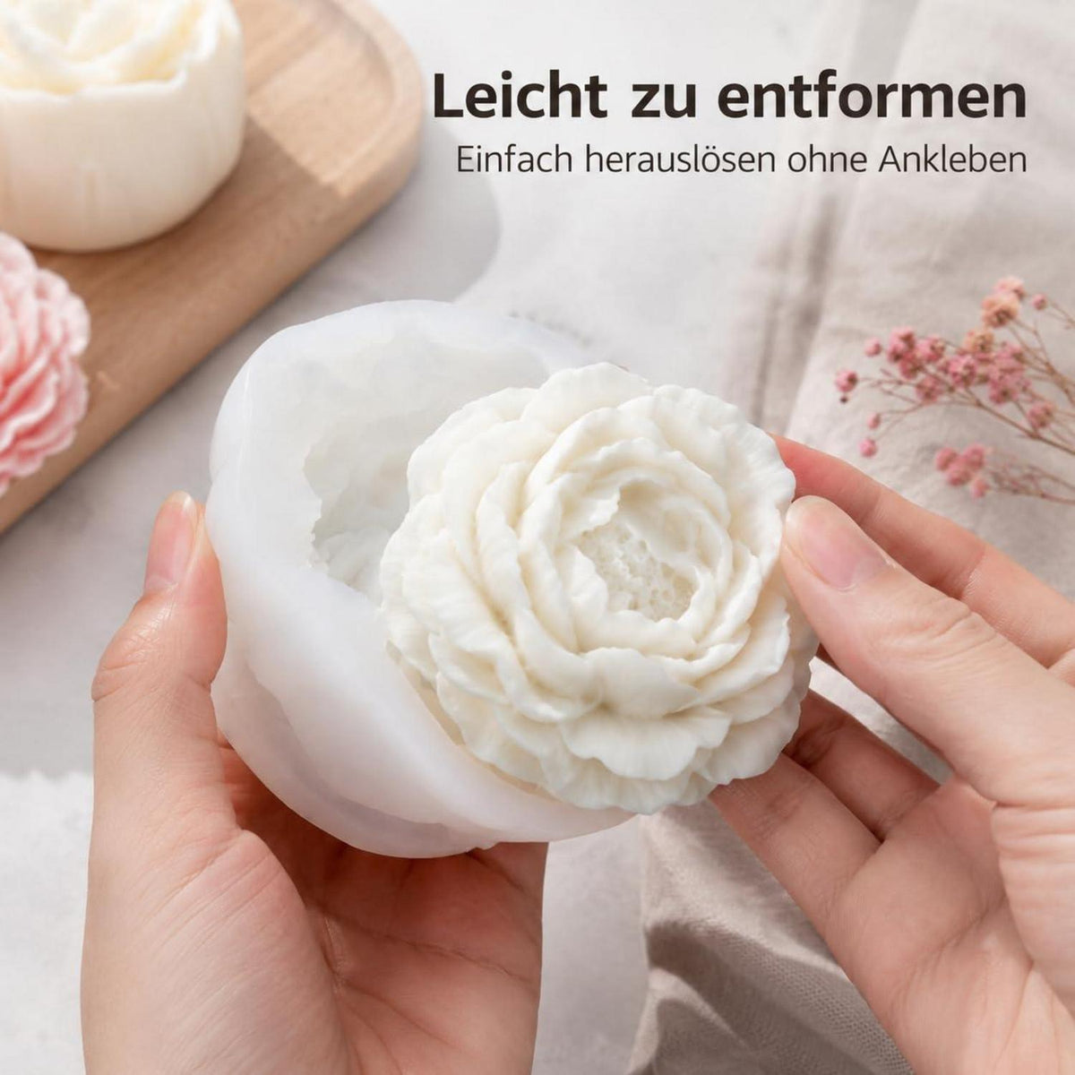 Silikonform Blumen für Kerzen, Seife & Epoxidharz