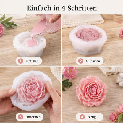 Silikonform Blumen für Kerzen, Seife & Epoxidharz