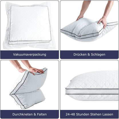 Orthopädisches Seitenschläferkissen 80x80 cm 2er Set Premiumfüllung waschbar