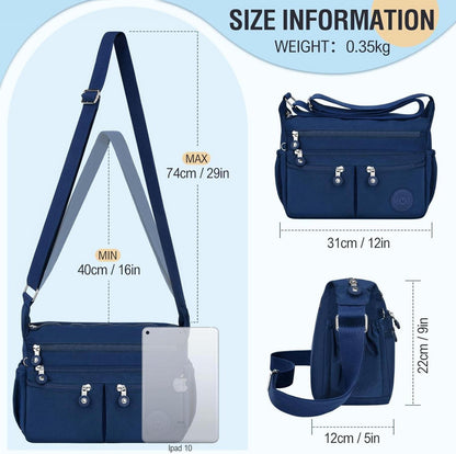 TEUEN Crossbody Bag Damen Große Kapazität Wasserdicht Nylon