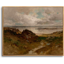 Vintage Meereslandschaft Leinwandbild mit Holzrahmen 60x90 cm