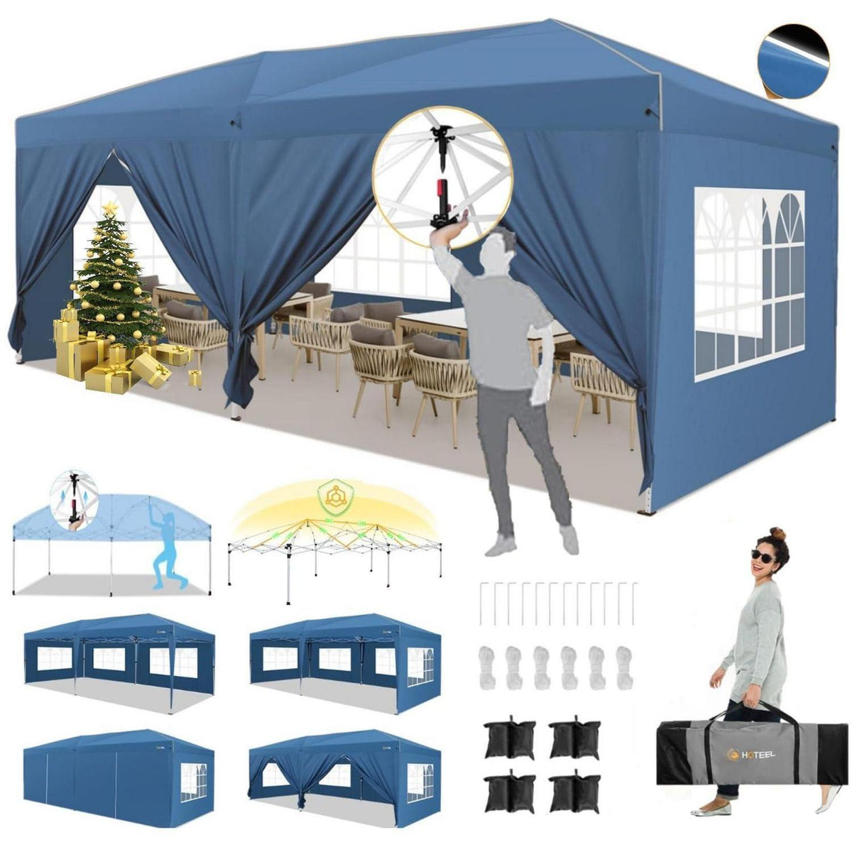 Pop-Up Partyzelt 3x6m – Wasserdicht & Stabil für Events