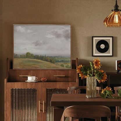 Vintage Leinwand Bilder mit Holz Rahmen 30x40 cm Himmel Wiesen