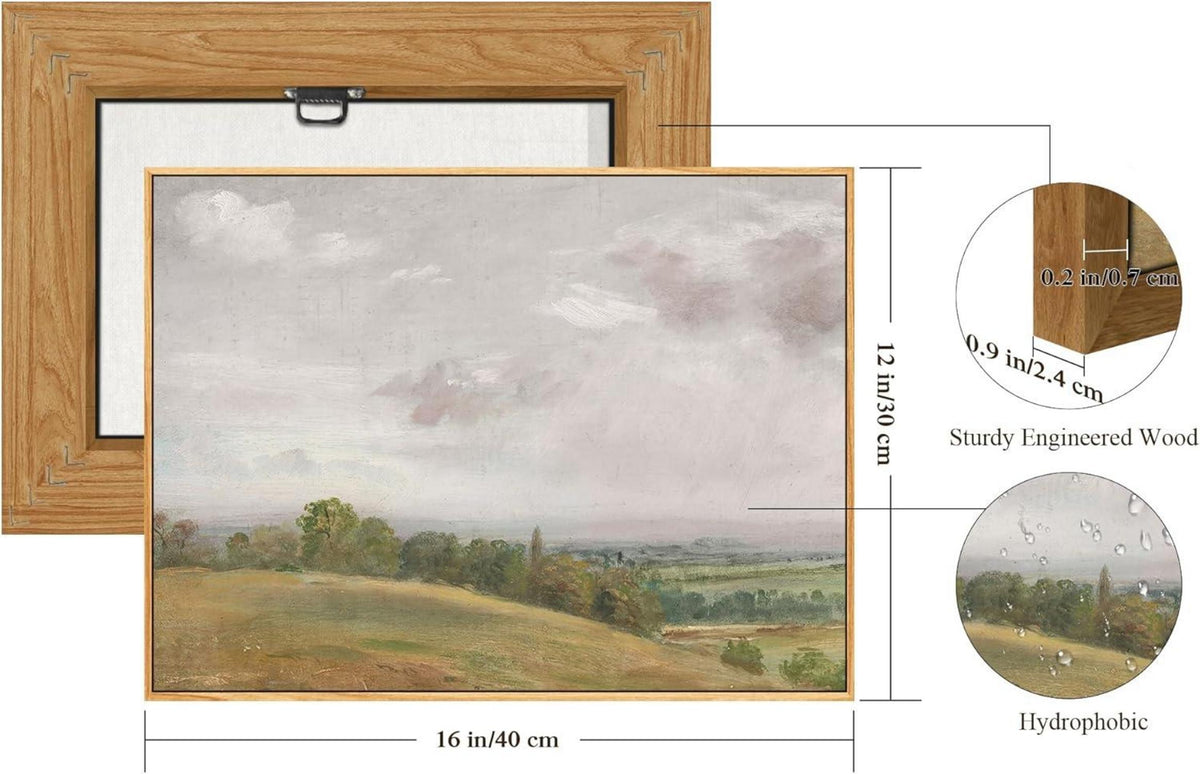 Vintage Leinwand Bilder mit Rahmen 30x40 cm Wanddekoration Wohnzimmer