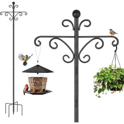 Hohe Vogelfutterstation mit Schäferhaken – 196 cm