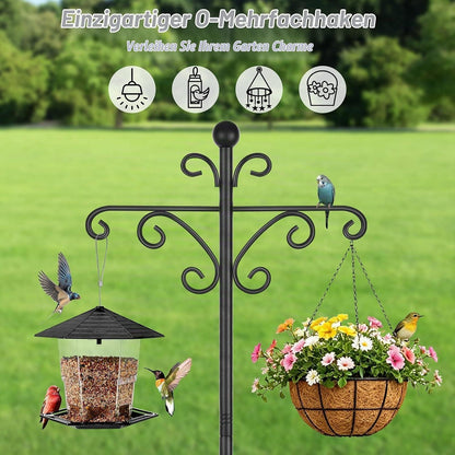 Hohe Vogelfutterstation mit Schäferhaken – 196 cm