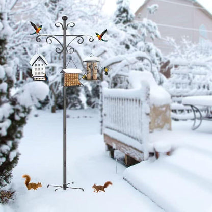 Hohe Vogelfutterstation mit Schäferhaken – 196 cm