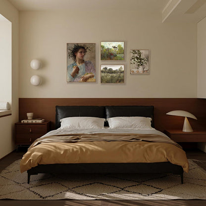 Hyidecorart Vintage Frauenporträt Leinwand Gemälde mit Rahmen 30x40cm