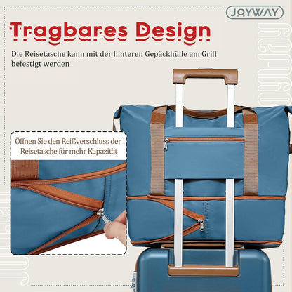 Joyway Kofferset 3-teilig Hartschalen Trolley Koffer TSA Schloss Blau L-66cm