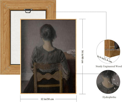 Vintage Frauenporträt Leinwandbild mit Holzrahmen 30x40cm Wohnzimmer