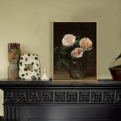 Vintage Botanische Leinwandbilder mit Holzrahmen 30x40cm - Wohnzimmer