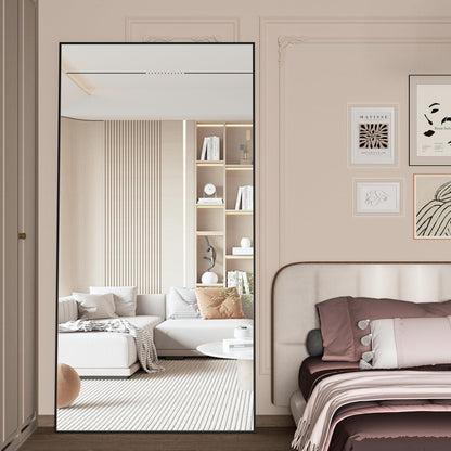 Großer Standspiegel 180x80cm Schwarz – Ganzkörper Spiegel für Schlafzimmer