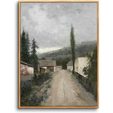 Vintage Leinwandbild mit Holzrahmen – Slowakisches Dorf 30x40 cm
