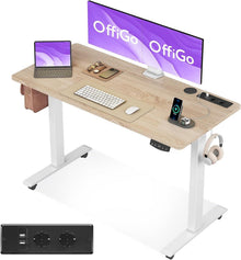 Höhenverstellbarer Elektrischer Schreibtisch USB Memory 120cm Beige