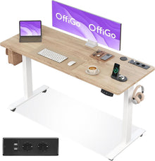 Elektrischer Schreibtisch USB Standing Desk Memory Funktion Beige