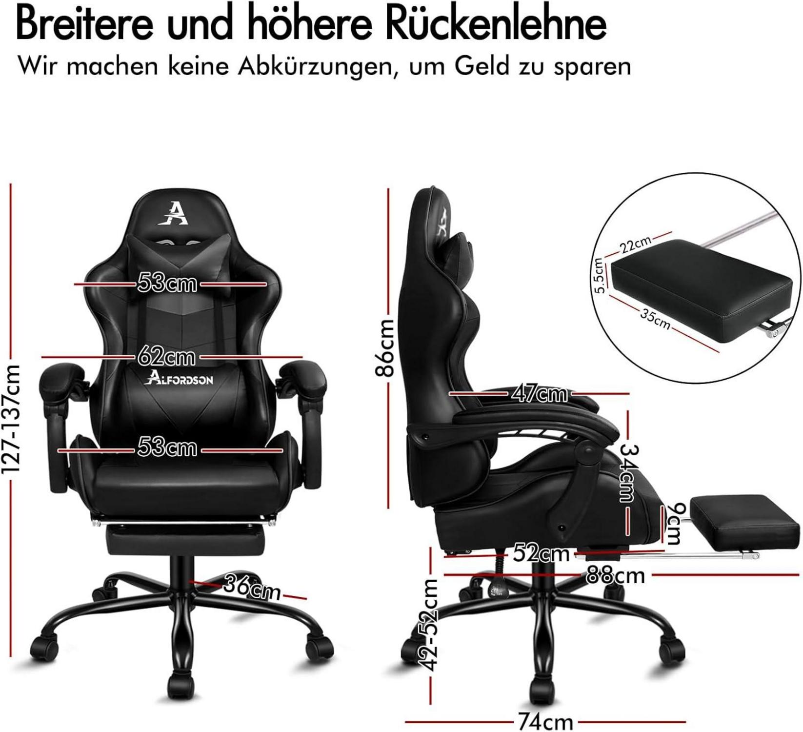 Videospielstuhl ALFORDSON ergonomisch Massage Rennstuhl