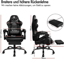ALFORDSON Massage-Gaming-Stuhl PU-Leder Fußstütze