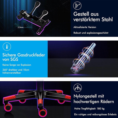 ALFORDSON Bequemer Gaming-Bürostuhl mit Fußstütze und