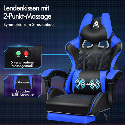 Bequemer Gaming-Bürostuhl mit Fußstütze