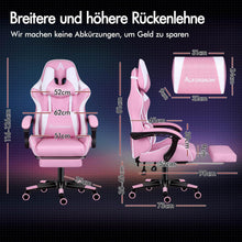 Premium Gaming Stuhl mit Fußstütze und Lordosenstütze
