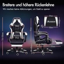 ALFORDSON Gaming-Stuhl Premium Weiß Ethan, Fußstütze