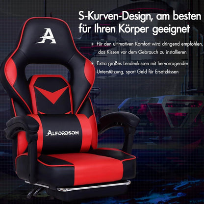 Gaming-Bürostuhl mit ergonomischer Unterstützung und