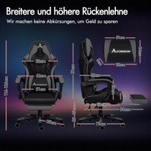 Ergonomischer Gaming-Stuhl mit Fußstütze, Lendenwirbelkissen