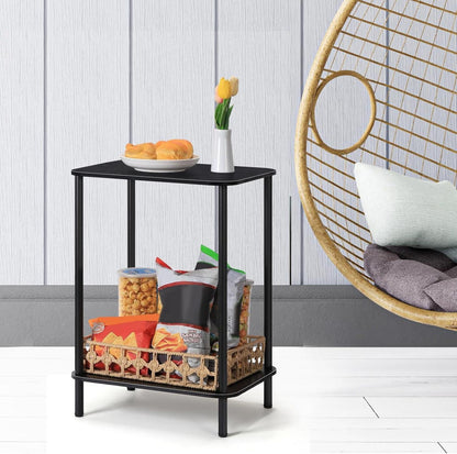 Nachttisch Set 2-stufig Schwarz 40x32x55cm smusei Beistelltisch