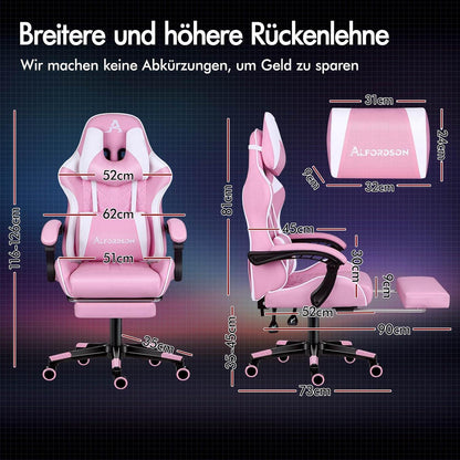 ALFORDSON Gaming-Stuhl mit Fußstütze und