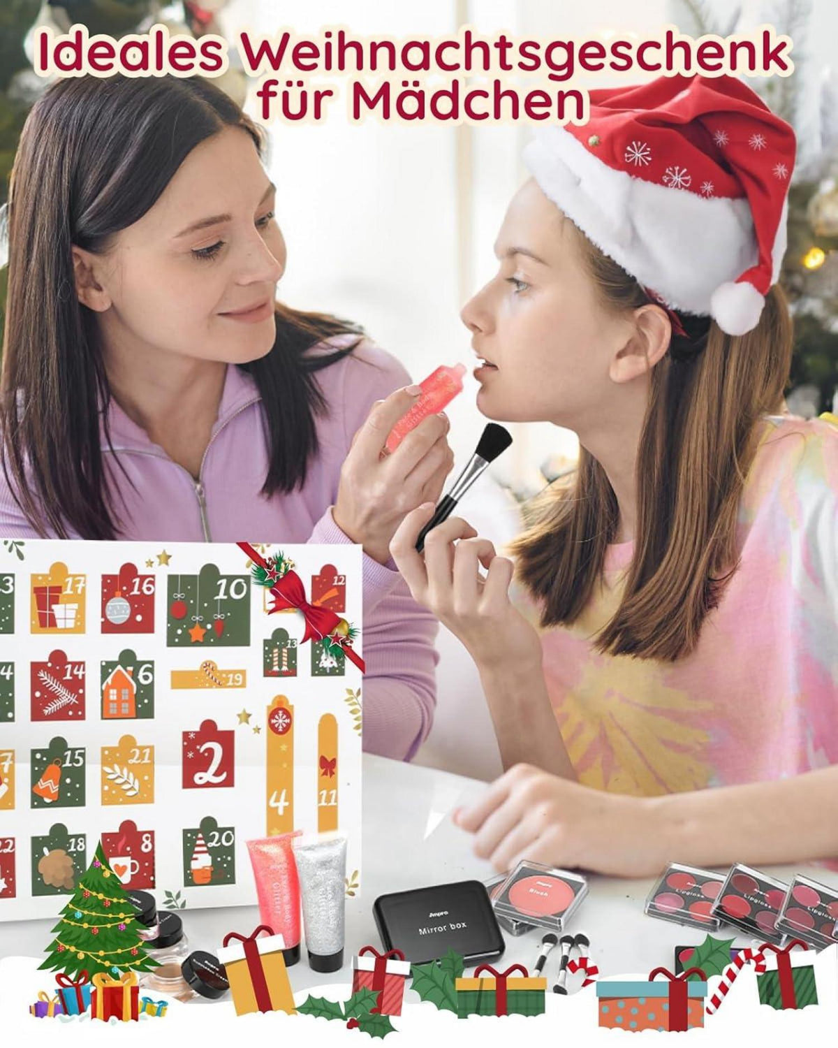 Beauty Adventskalender 2024 - 24 hochwertige Makeup Produkte für Mädchen