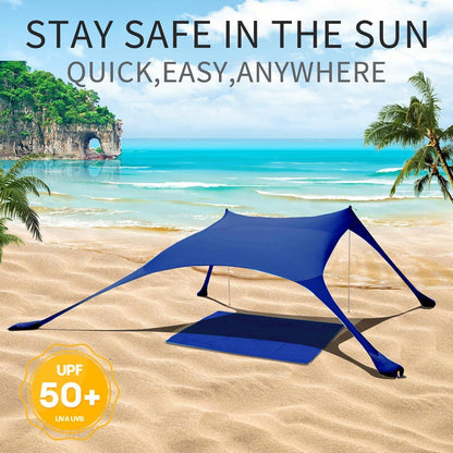 Cuupo Strandzelt Pop-Up LSF 50 2x2.1m Lycra Marineblau