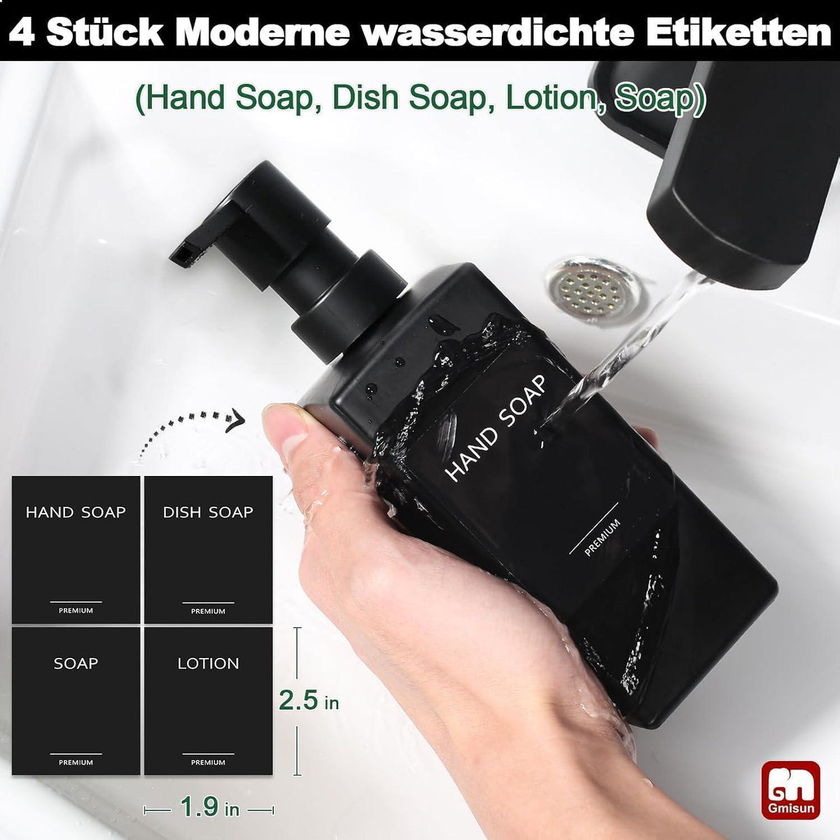 Schwarzer Seifenspender 2er-Set – Modernes Glas für Küche & Bad