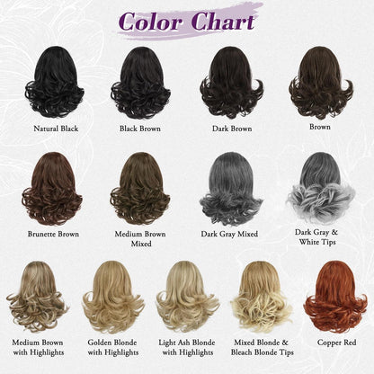 Pferdeschwanz Haarteil 25cm Synthetisch Wellig Damen Blond Highlights