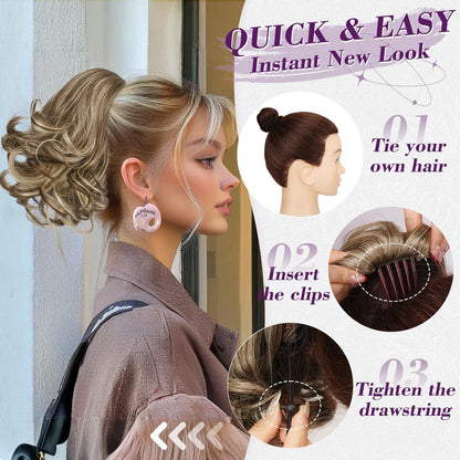 25cm Pferdeschwanz Haarteil, Wellige Zopf Extensions, Clip in